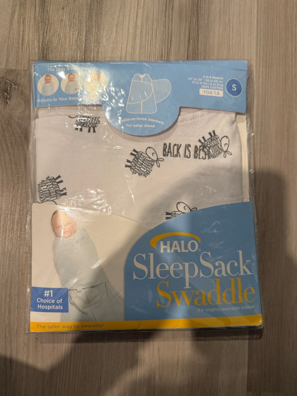 Halo SleepSack Swaddle - White with Black Sheep Print